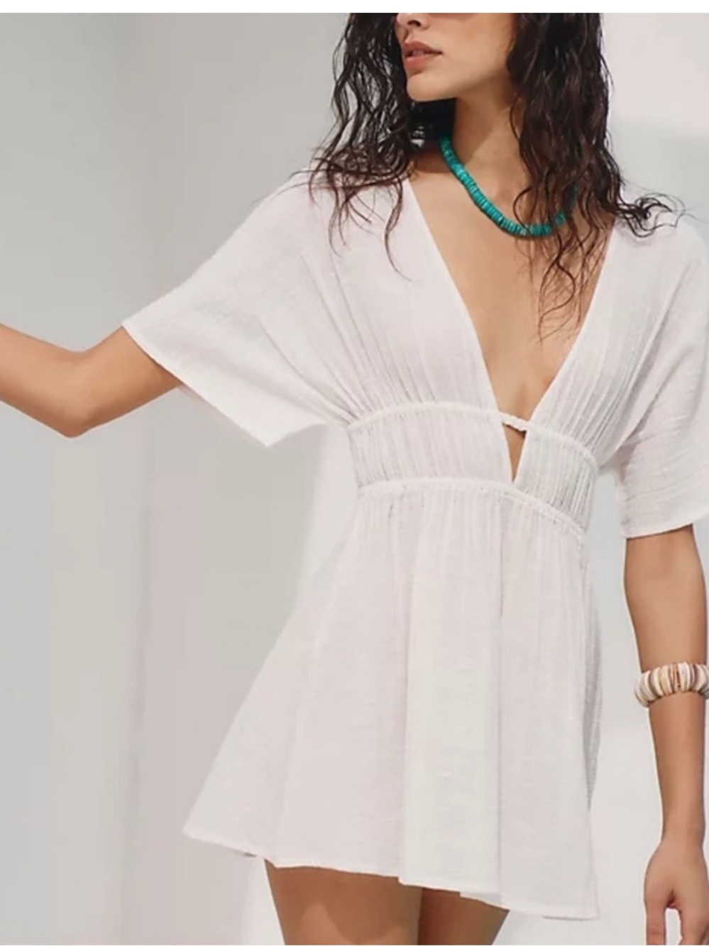 L*Space Women’s Cream Ocean Eyes Tunic Coverup Mini Dress. Size SM
SKU 673